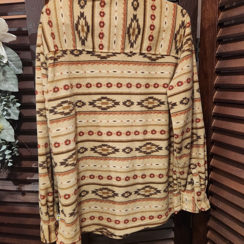 Women’s Utility Jacket - Tan Patterned Aztec Print - Picture 4 of 4